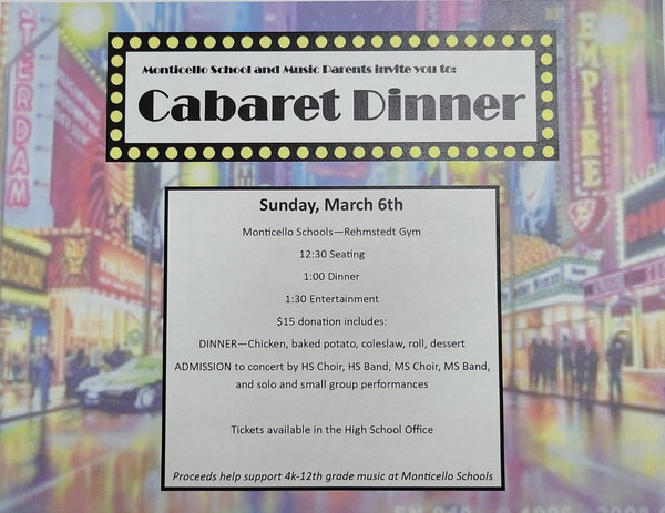 Cabaret Dinner Information
